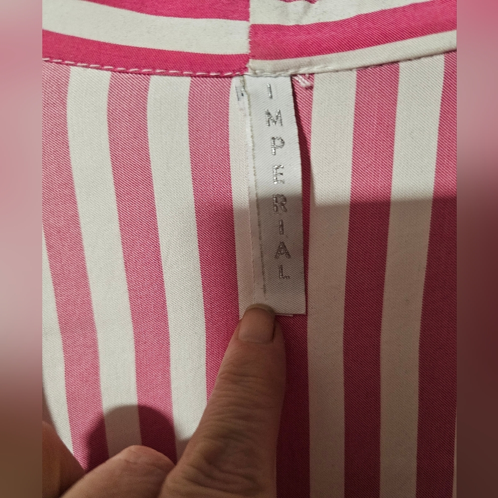 Imperial - made in Italy, size S, oversized, pink and white striped top - Picture 2 of 6